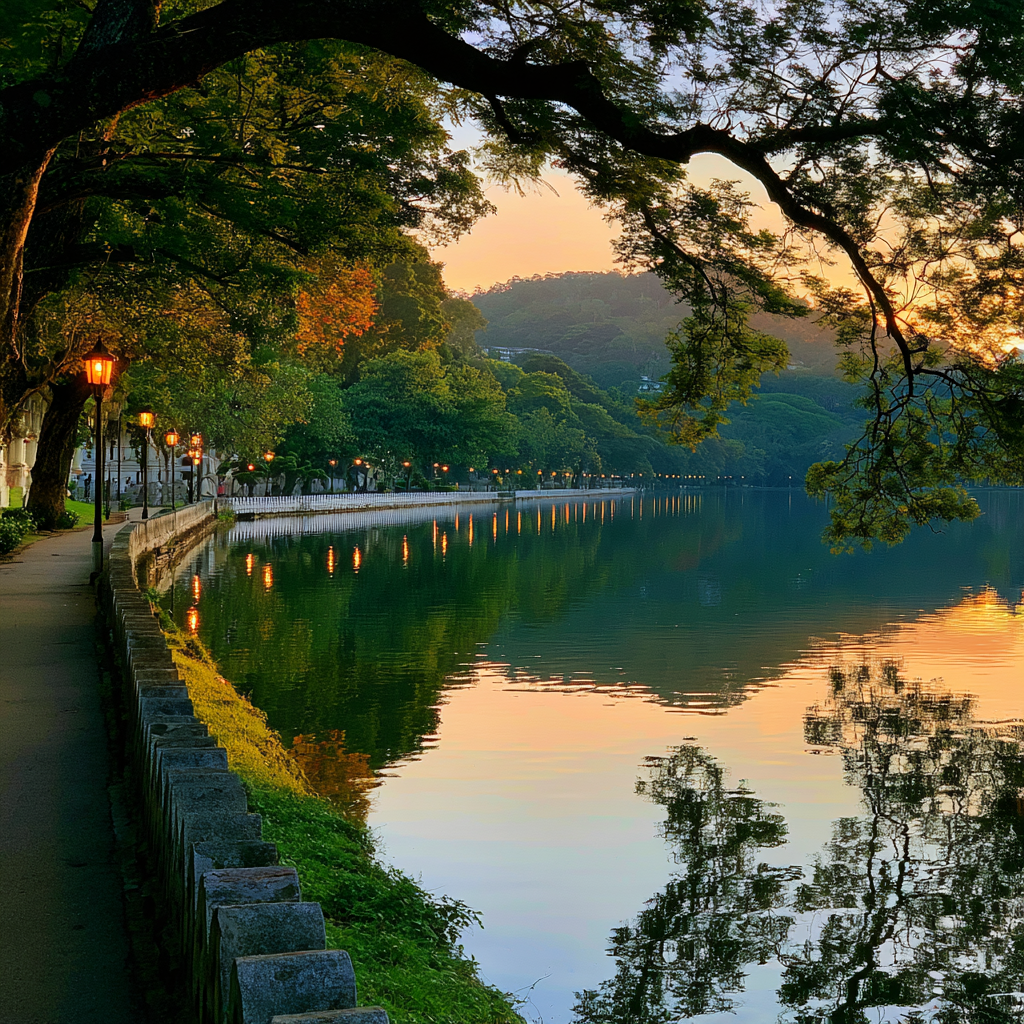 Evening walk around Kandy Lake